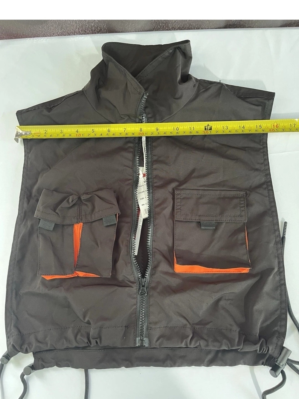 Smoke Rise RED Utility Cargo Vest Drawstring Streetwear Techwear Size M NWT - Picture 4 of 6